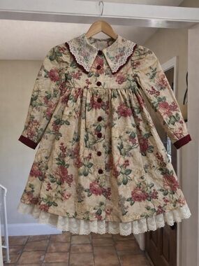 VTG Girls NY Bonnie Jean Floral Dress Size 4 USA Vintage Holiday Dress Formal